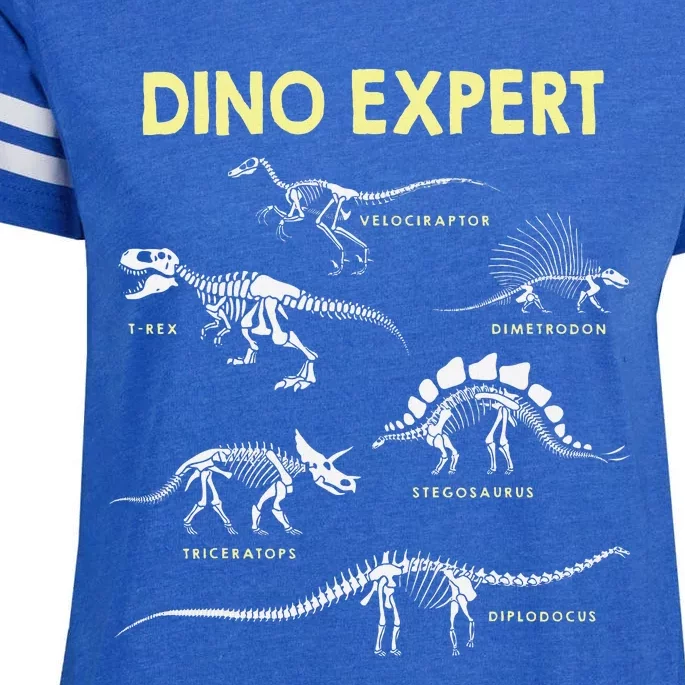 Dino Expert Future Paleontologist Dinosaur Fossil Bones Enza Ladies Jersey Football T-Shirt