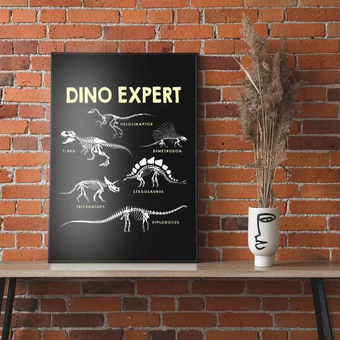 Dino Expert Future Paleontologist Dinosaur Fossil Bones Poster