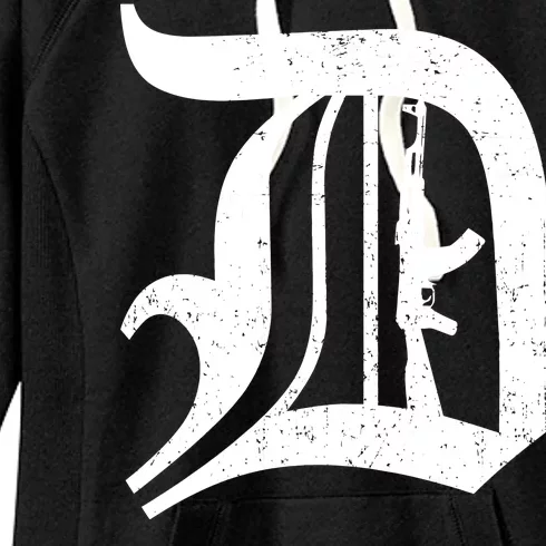 Defend Detroit Gun AK47 Women's Fleece Hoodie