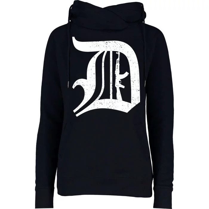 Defend Detroit Gun AK47 Womens Funnel Neck Pullover Hood