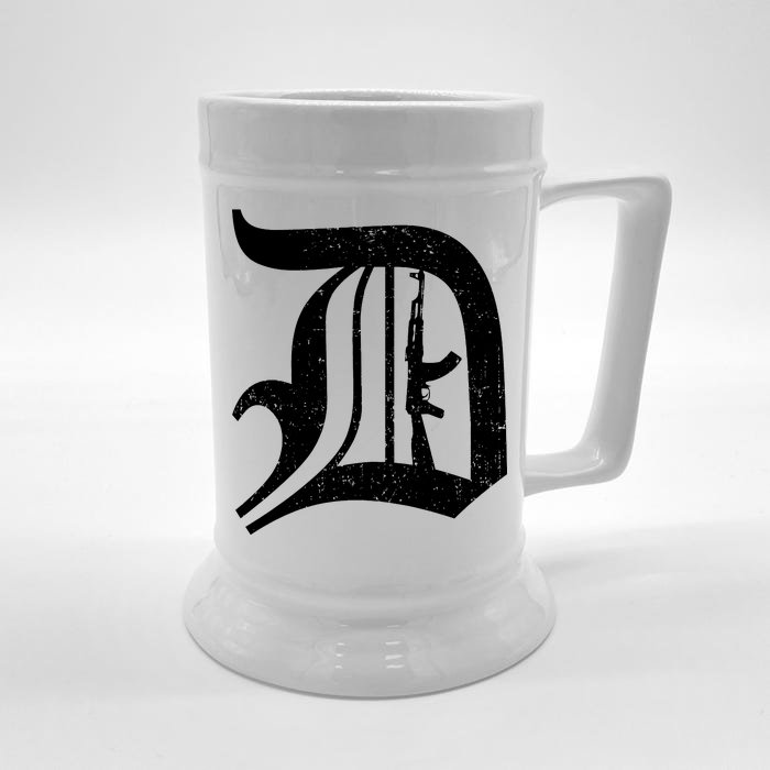 Defend Detroit Gun AK47 Front & Back Beer Stein