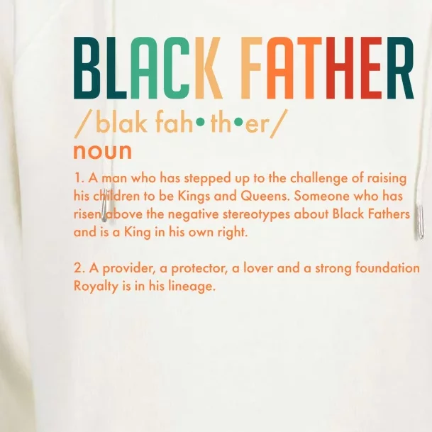 Definition Of A Black Father Womens Funnel Neck Pullover Hood