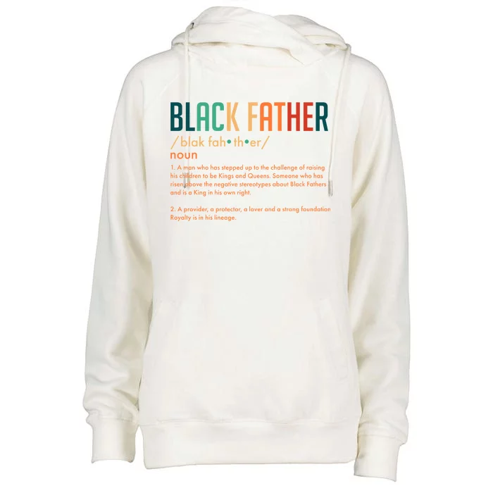 Definition Of A Black Father Womens Funnel Neck Pullover Hood