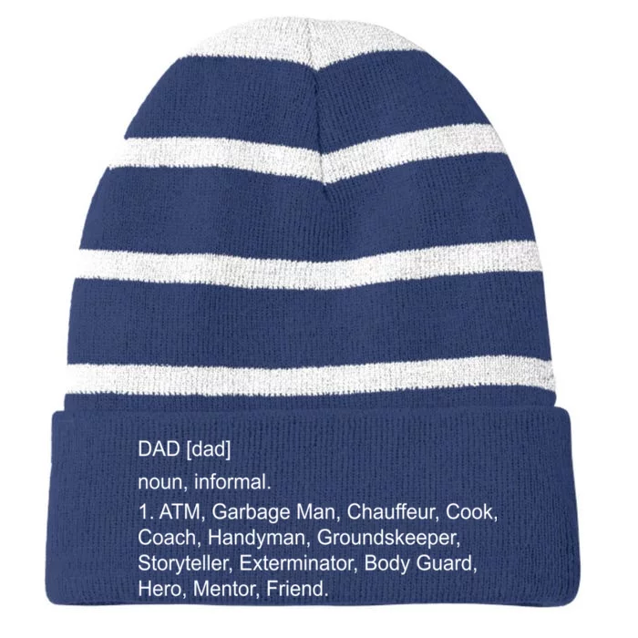 Definition Of A Dad Striped Beanie with Solid Band