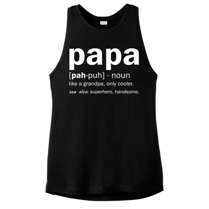 Definition Of A Papa Ladies Tri-Blend Wicking Tank