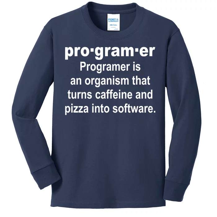 Definition of A Programmer Kids Long Sleeve Shirt