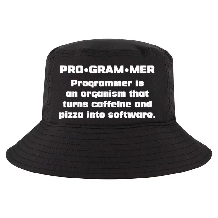 Definition of A Programmer Funny Coffee Cool Comfort Performance Bucket Hat