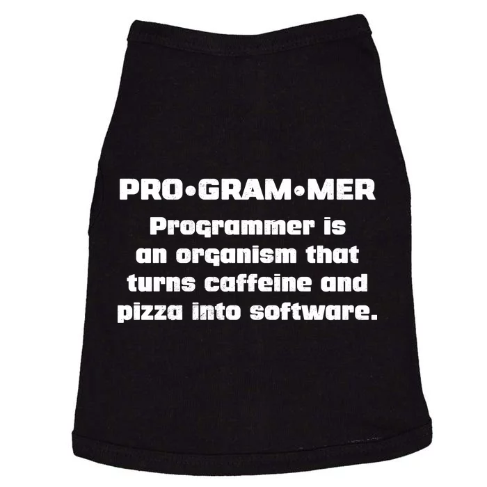 Definition of A Programmer Funny Coffee Doggie Tank