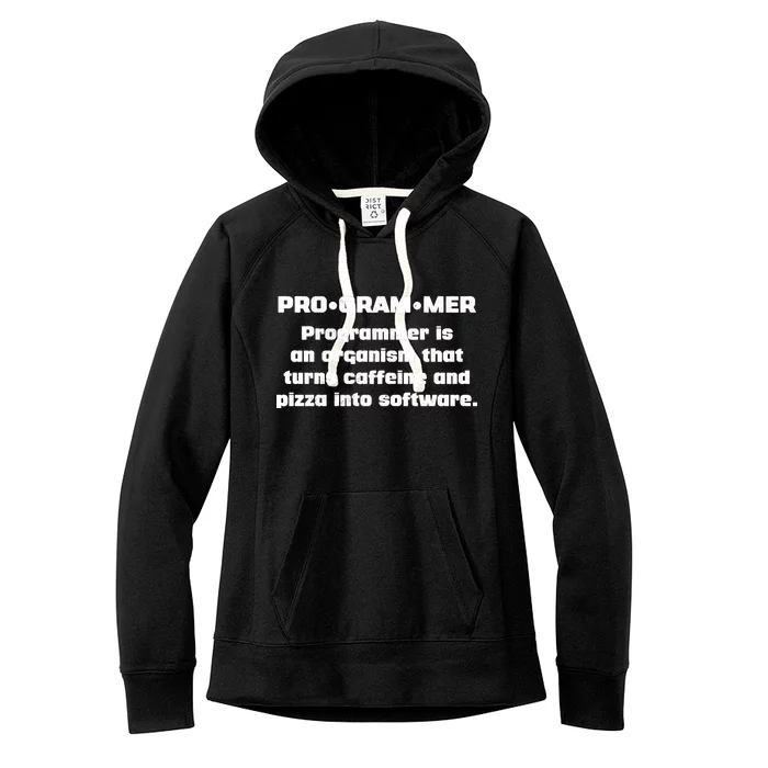 Definition of A Programmer Funny Coffee Women's Fleece Hoodie