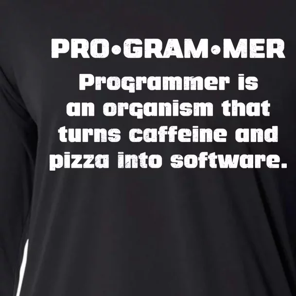 Definition of A Programmer Funny Coffee Cooling Performance Long Sleeve Crew