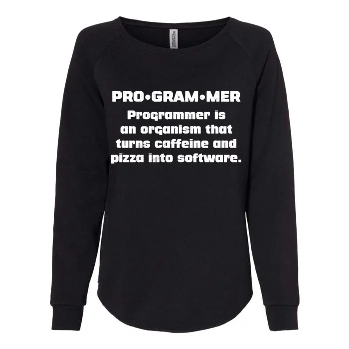 Definition of A Programmer Funny Coffee Womens California Wash Sweatshirt