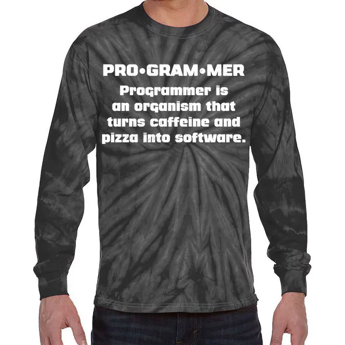 Definition of A Programmer Funny Coffee Tie-Dye Long Sleeve Shirt