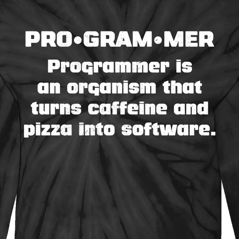 Definition of A Programmer Funny Coffee Tie-Dye Long Sleeve Shirt