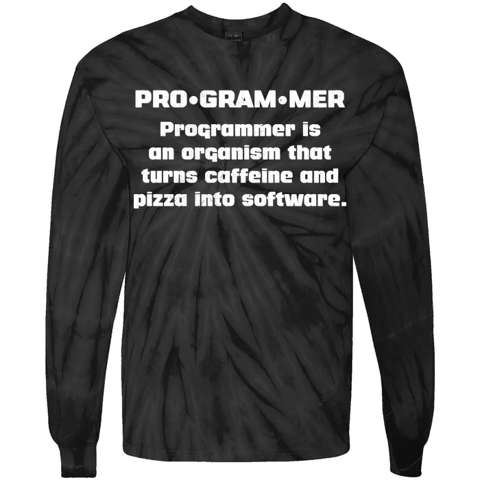 Definition of A Programmer Funny Coffee Tie-Dye Long Sleeve Shirt