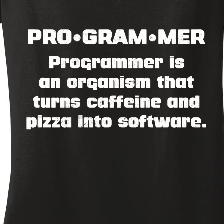 Definition of A Programmer Funny Coffee Women's V-Neck T-Shirt