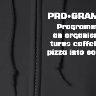 Definition of A Programmer Funny Coffee Full Zip Hoodie