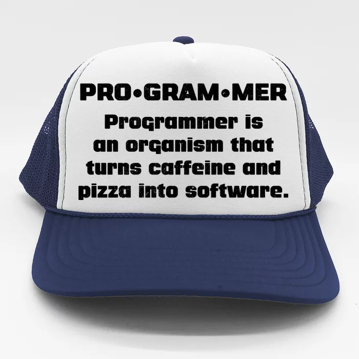 Definition of A Programmer Funny Coffee Trucker Hat