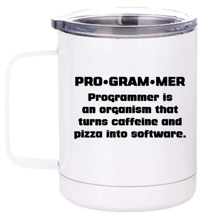 Definition of A Programmer Funny Coffee Front & Back 12oz Stainless Steel Tumbler Cup