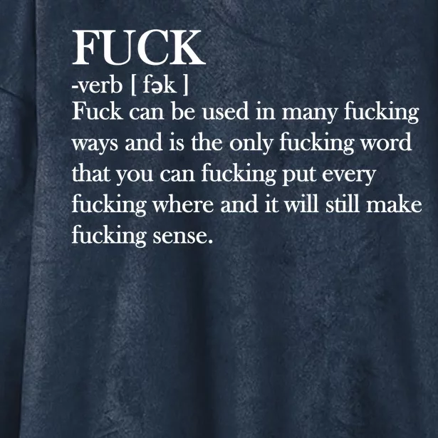 Definition Of F*ck Hooded Wearable Blanket