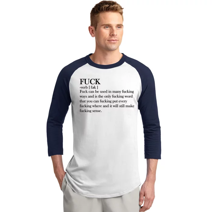 Definition Of F*ck Baseball Sleeve Shirt