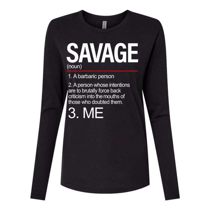 Definition Of Savage Womens Cotton Relaxed Long Sleeve T-Shirt