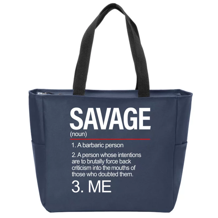 Definition Of Savage Zip Tote Bag