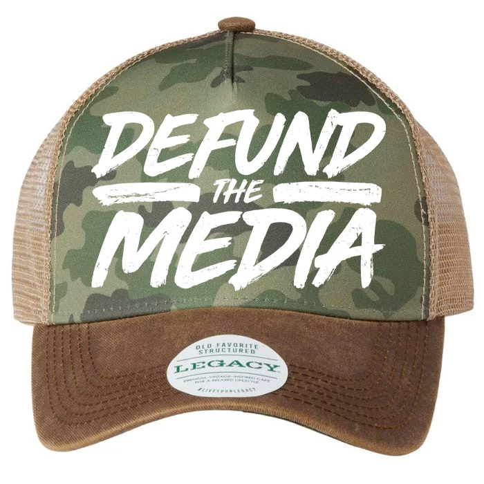 Defund The Media Distressed Legacy Tie Dye Trucker Hat