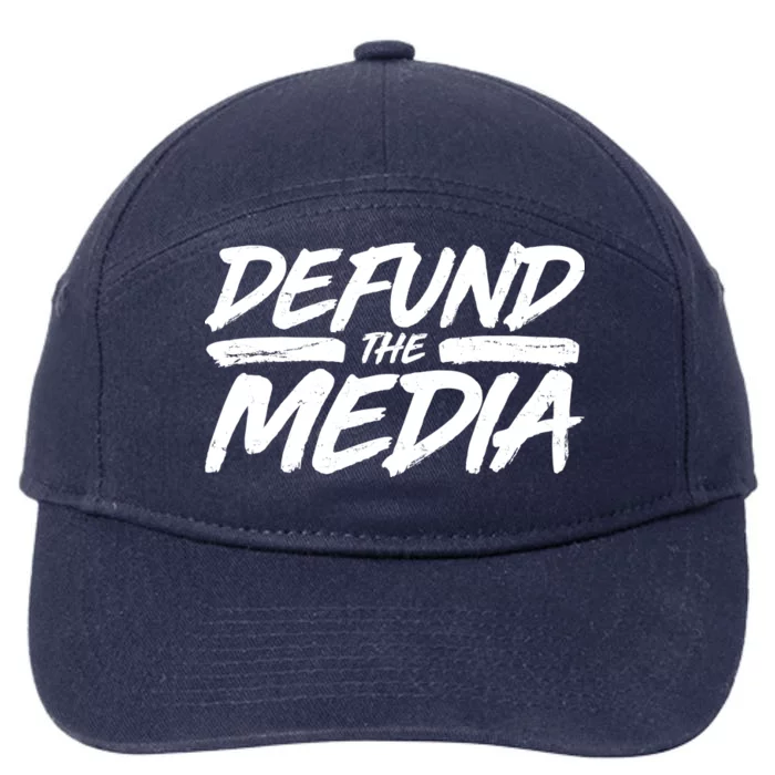 Defund The Media Distressed 7-Panel Snapback Hat