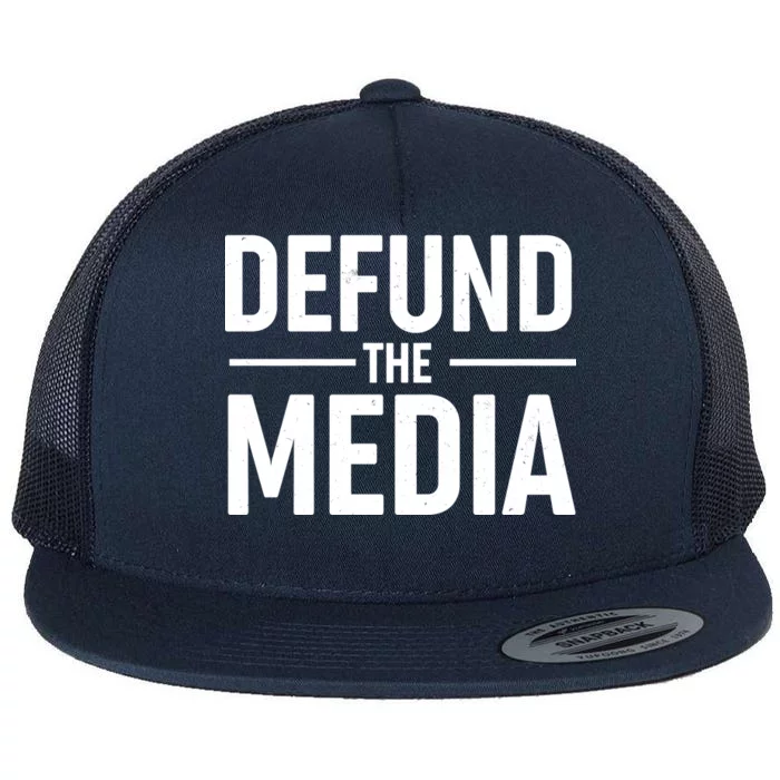 Defund The Media Protest Flat Bill Trucker Hat