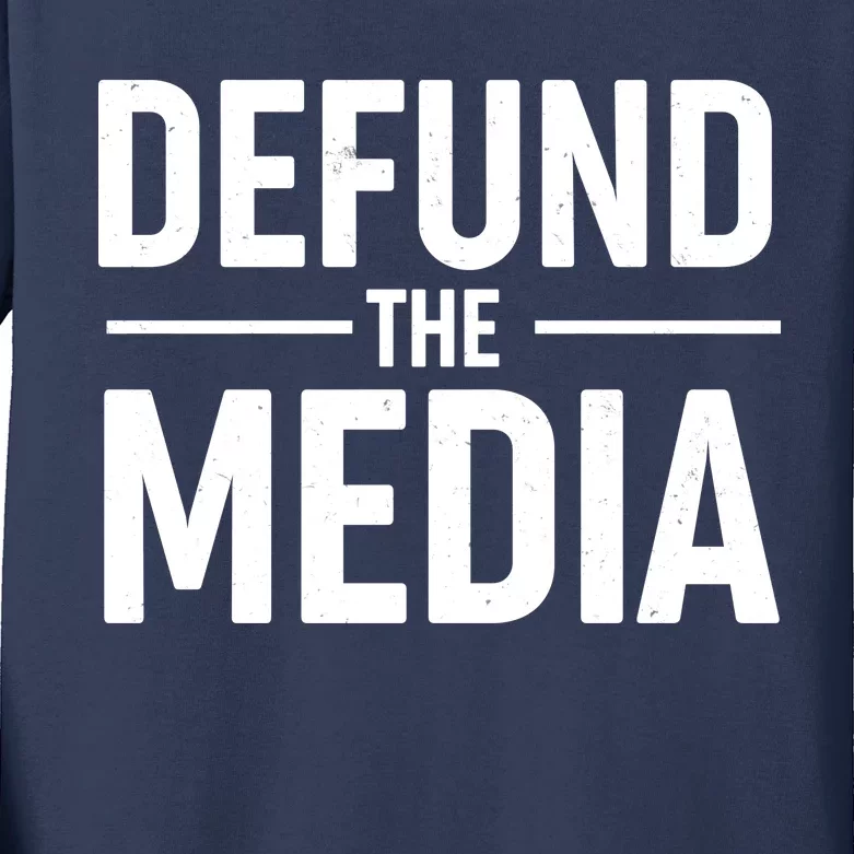 Defund The Media Protest Kids Long Sleeve Shirt