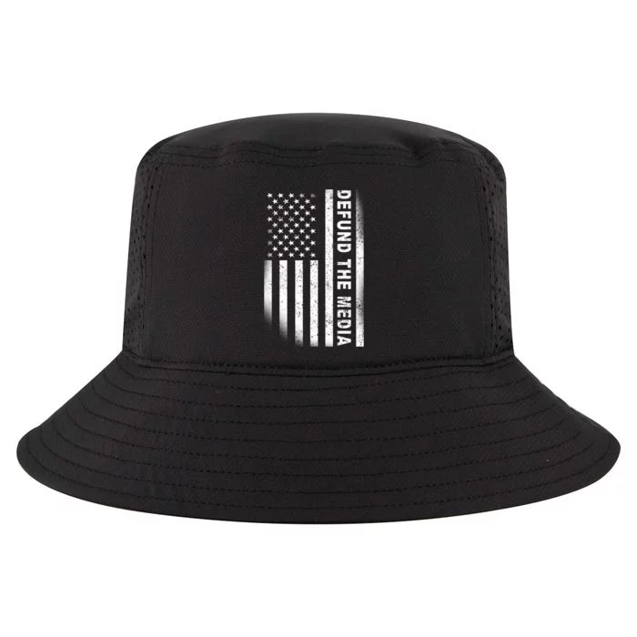 Defund The Media US Flag Cool Comfort Performance Bucket Hat