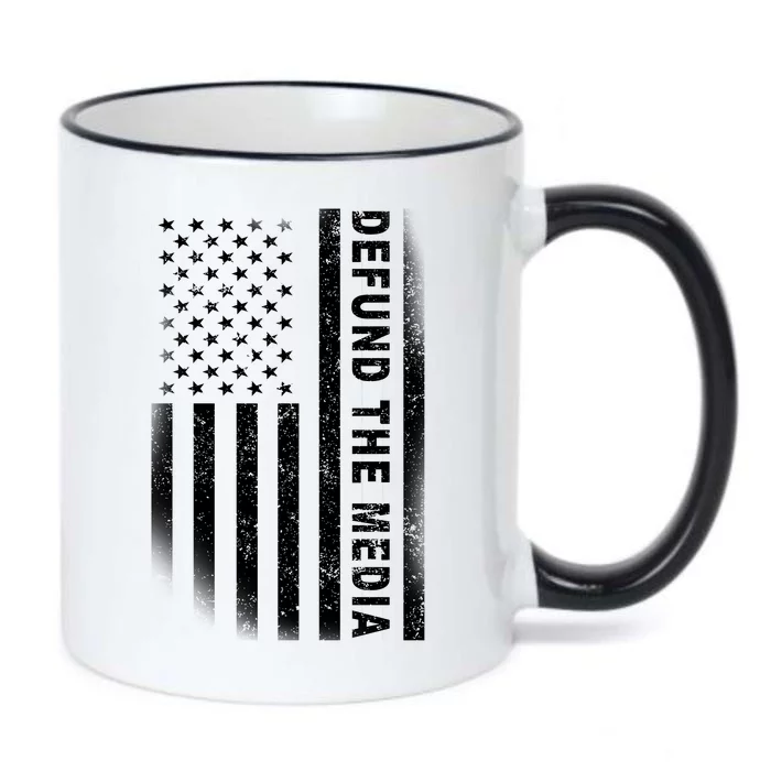 Defund The Media US Flag Black Color Changing Mug