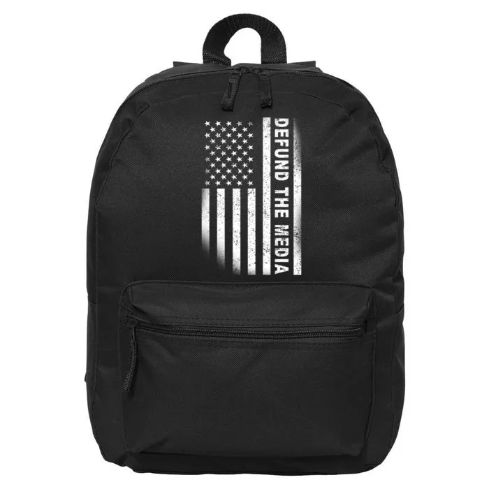 Defund The Media US Flag 16 in Basic Backpack