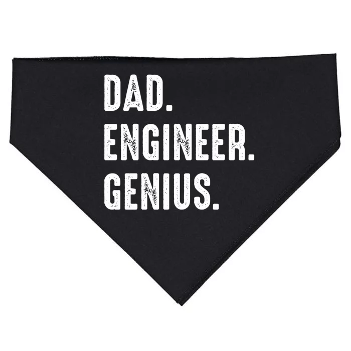 Dad Engineer Genius Engineer Husbands Engineering Dad Funny Gift USA-Made Doggie Bandana