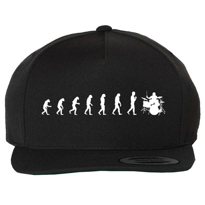 Drummer Evolution Gift Music Humor Drums Funny Gift For Drummers Musicians Gifts Wool Snapback Cap