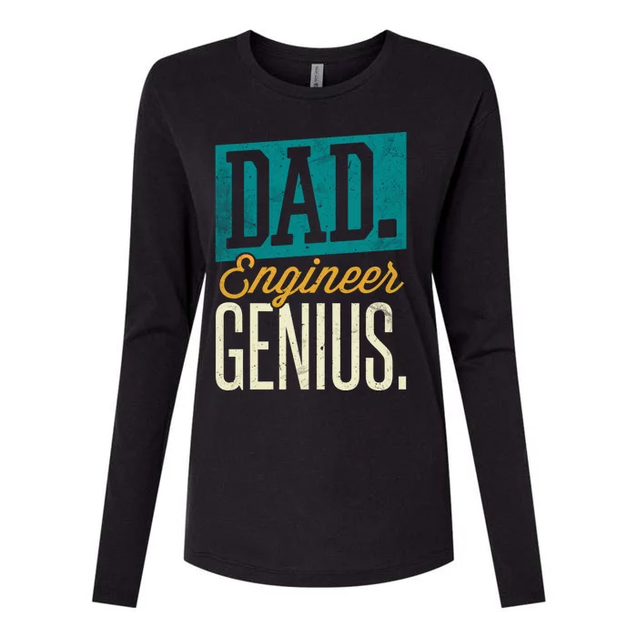 Dad Engineer Genius Engineer Dads Engineer Husbands Gift Womens Cotton Relaxed Long Sleeve T-Shirt