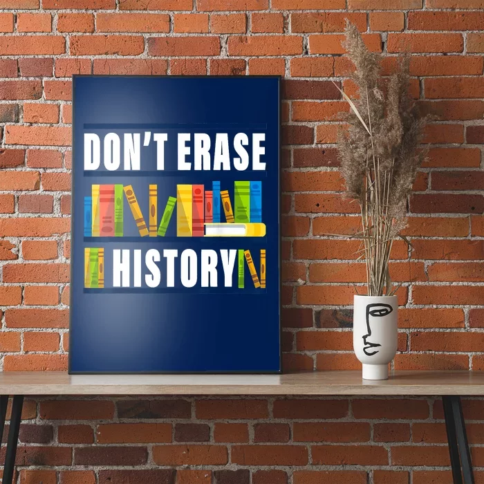 Dont Erase History Funny Book Worm Book Lover Quote Poster