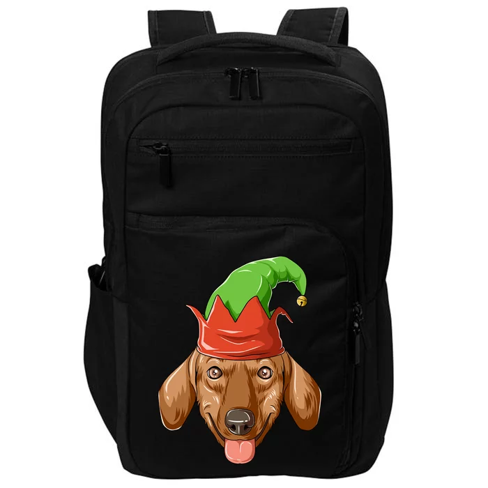 Dachshund Elf Hat Christmas Dachshund Gift Impact Tech Backpack