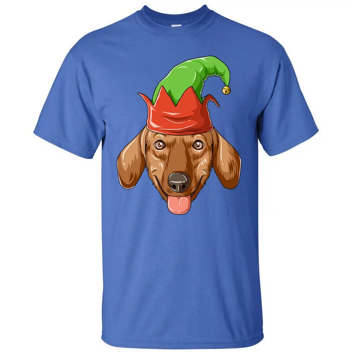 Dachshund Elf Hat Christmas Dachshund Gift Tall T-Shirt