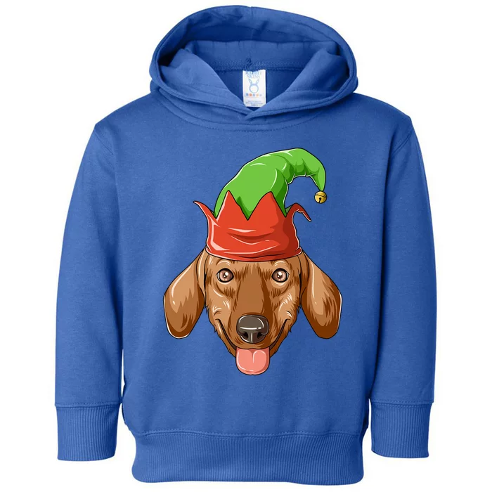 Dachshund Elf Hat Christmas Dachshund Gift Toddler Hoodie