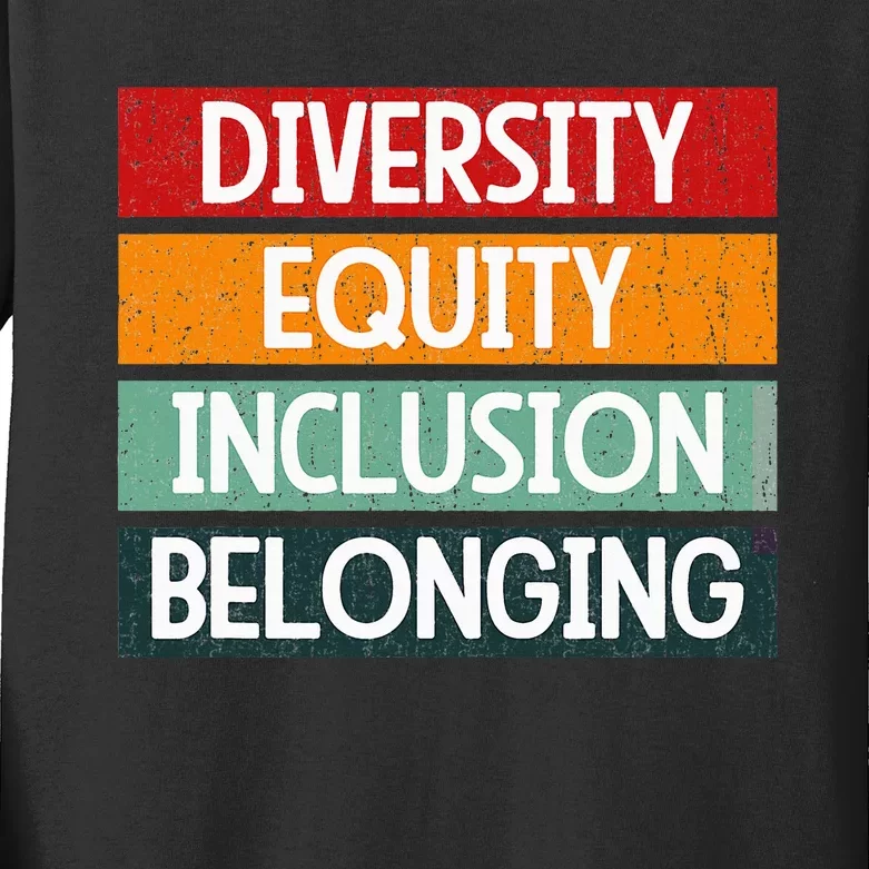 Diversity Equity Inclusion Belonging Kids Long Sleeve Shirt