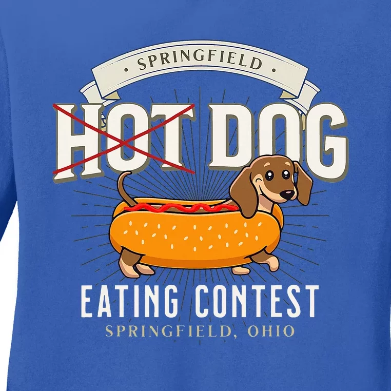 Dog Eating In Springfield Ohio Springfield Dog Cat Eating Ladies Long Sleeve Shirt