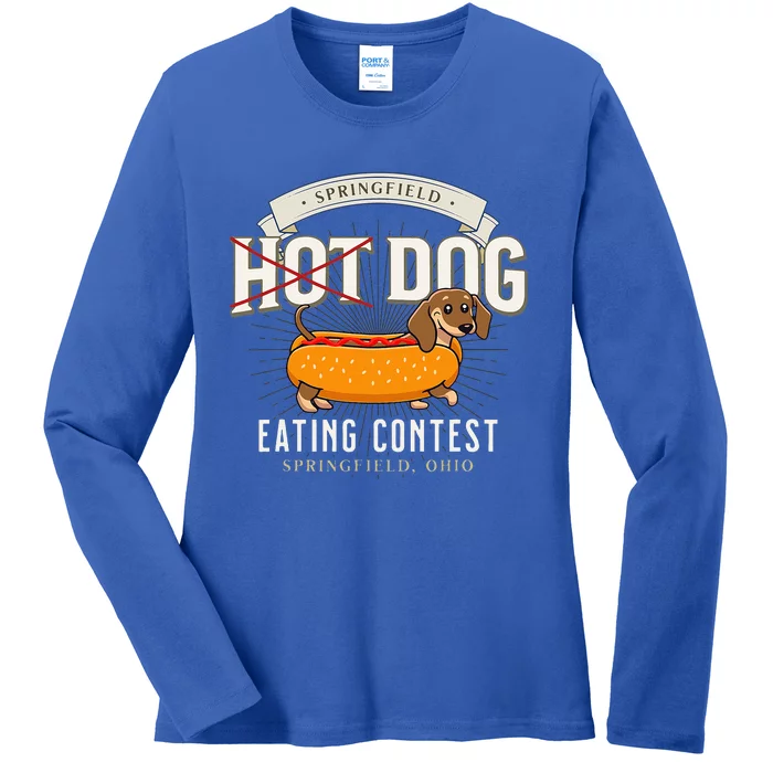 Dog Eating In Springfield Ohio Springfield Dog Cat Eating Ladies Long Sleeve Shirt