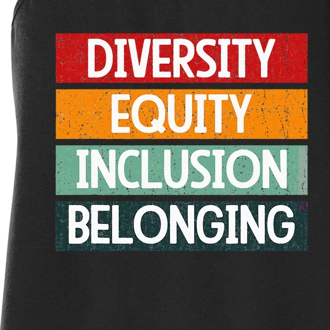 Diversity Equity Inclusion Belonging Women's Racerback Tank