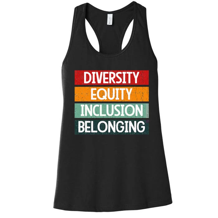 Diversity Equity Inclusion Belonging Women's Racerback Tank