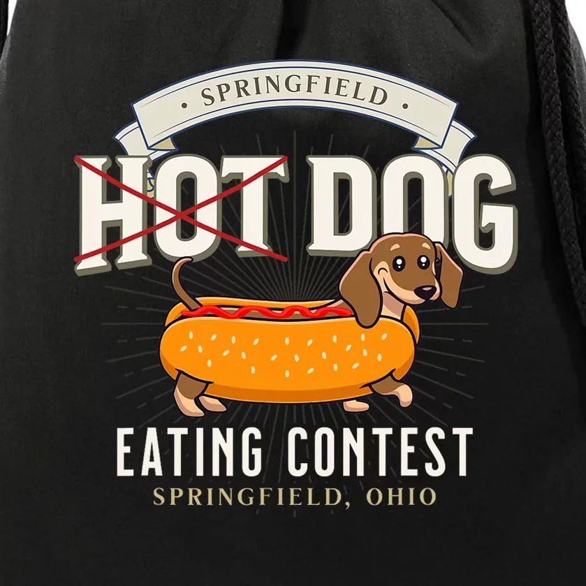 Dog Eating In Springfield Ohio Springfield Dog Cat Eating Drawstring Bag