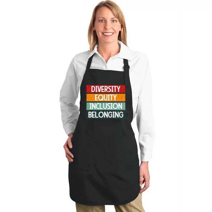 Diversity Equity Inclusion Belonging Full-Length Apron With Pocket