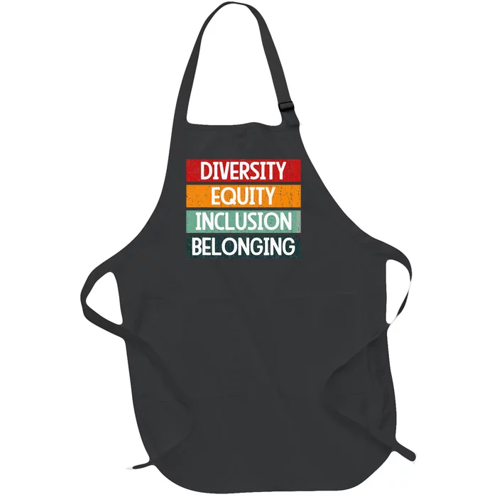 Diversity Equity Inclusion Belonging Full-Length Apron With Pocket