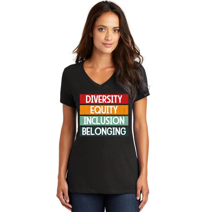 Diversity Equity Inclusion Belonging Women's V-Neck T-Shirt