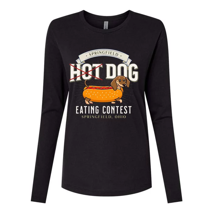 Dog Eating In Springfield Ohio Springfield Dog Cat Eating Womens Cotton Relaxed Long Sleeve T-Shirt